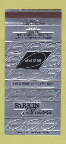 Matchbook Cover - Parkin Associates Roseville MI MAPP Gas Welding 30 Strike