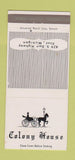 Matchbook Cover - Colony House Flint mI 30 Strike
