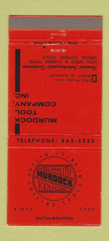 Matchbook Cover - Murdocks Cutting Tool Detroit MI 30 Strike