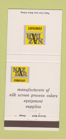 Matchbook Cover - Naz Dar Company Silk Screen Chicago Troy MI 30 Strike
