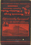 Matchbook Cover - Monarch Forge Machine Works Portland OR 40 Strike