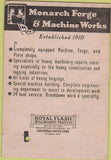 Matchbook Cover - Monarch Forge Machine Works Portland OR 40 Strike