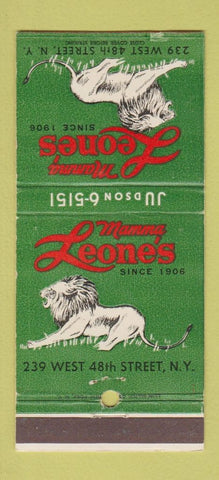 Matchbook Cover - Mamma Leone's New York City 30 Strike