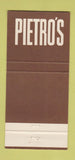 Matchbook Cover - Pietro's New York City 30 Strike