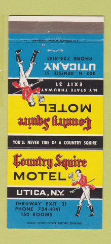 Matchbook Cover - Country Squire Motel Utica NY 30 Strike