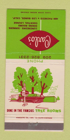 Matchbook Cover - Carlo's Restaurant Los Banos CA 30 Strike