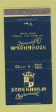 Matchbook Cover - Stockholm Restaurant New York City WEAR 30 Strike