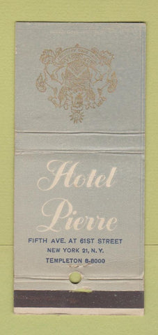 Matchbook Cover - Hotel Pierre New York City 30 Strike