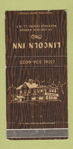Matchbook Cover - Lincoln Inn Rockville Centre LI NY WEAR 30 Strike