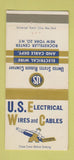 Matchbook Cover - US Electric Wires Cables Rubber New York City 30 Strike