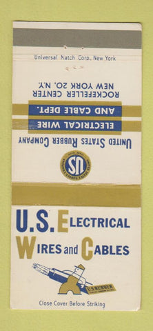 Matchbook Cover - US Electric Wires Cables Rubber New York City 30 Strike