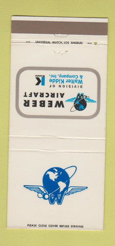 Matchbook Cover - Weber Aircraft Walter Kidde Burbank CA 30 Strike