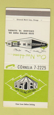 Matchbook Cover - Ogden Manufacturing Chicago IL SAMPLE 30 Strike