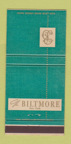 Matchbook Cover - The Biltmore Hotel New York City 30 Strike