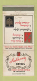 Matchbook Cover - Anthony Hotels Hot Springs National Park AR WORN 30 Strike