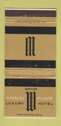 Matchbook Cover - Writers' Manor Denver Colorado WEAR 30 Strike