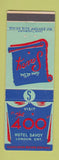 Matchbook Cover - Hotel Savoy The 400 London ON