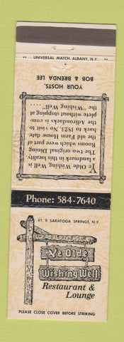 Matchbook Cover - Ye Olde Wishing Well Saratoga Springs NY