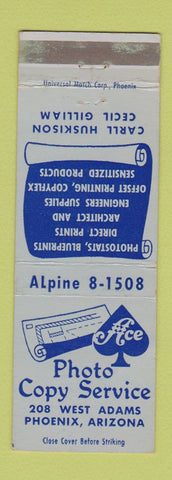Matchbook Cover - Photo Copy Service Phoenix AZ WEAR