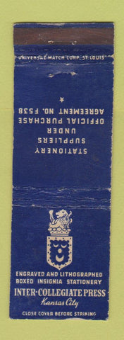 Matchbook Cover - Inter Collegiate Press Kansas City MO WORN