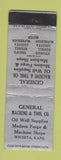 Matchbook Cover - General Machine Tool Wichita KS oil well WEAR