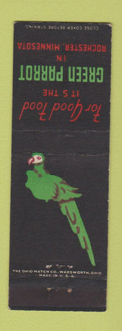 Matchbook Cover - Green Parrot Restaurant Rochester MN
