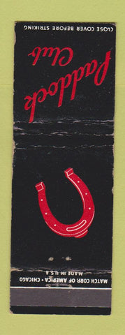 Matchbook Cover - Paddock Club WEAR