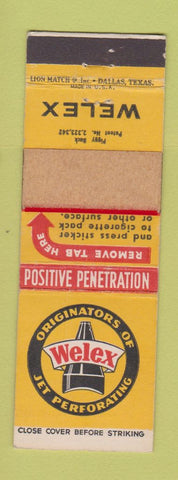 Matchbook Cover - Welex Jet Perforating Midland Abilene TX WEAR