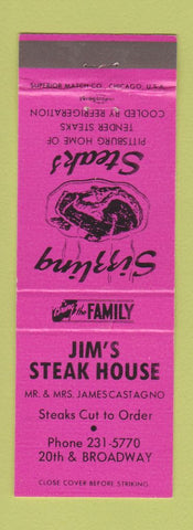 Matchbook Cover - Jim's Steak House Pittsburgh PA