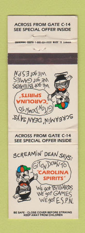 Matchbook Cover - Carolina Spirits billiards