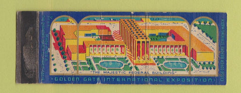 Matchbook Cover - 1939 Golden Gate Expo Federal Building WEAR San Francisco CA