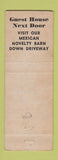 Matchbook Cover - F2 Restaurnt Coffee Shop Sheffield MA