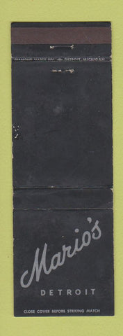 Matchbook Cover - Mario's Detroit MI WEAR