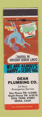 Matchbook Cover - Dean Plumbing Selma CA