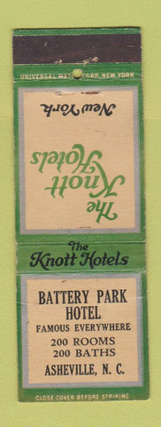 Matchbook Cover - Knott Hotels Battery Park Hotel Asheville NC WEAR