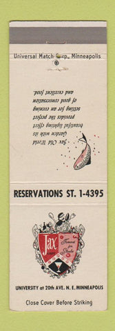 Matchbook Cover - Jax Restaurant Minneapolis MN