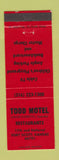 Matchbook Cover - Todd Motel Restaurant Fort Scott KS