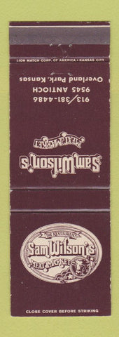 Matchbook Cover - Sam Wilson's Meat Market Overland Park KS restaurant