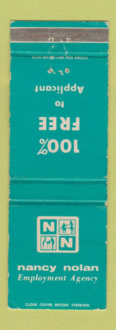 Matchbook Cover - Nancy Nolan Employment Agency Los Angeles CA WEAR