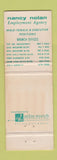 Matchbook Cover - Nancy Nolan Employment Agency Los Angeles CA WEAR