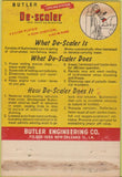 Matchbook Cover - Butler DeScaler Dallas TX WEAR 40 Strike