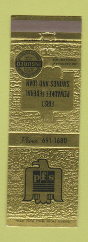 Matchbook Cover - Pewaukee Federal Savings and Loan WI