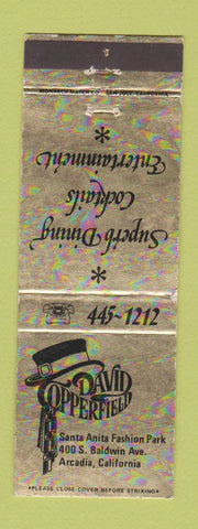 Matchbook Cover - David Copperfield Restaurant Arcadia CA WEAR