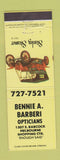 Matchbook Cover - Bennie Barber Optician Melbourne FL