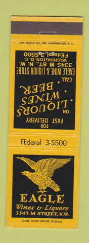 Matchbook Cover - Eagle Wines Liquors Washington DC WEAR