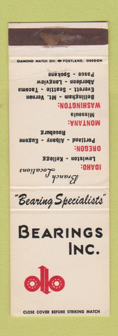 Matchbook Cover - Bearings Inc ID OR MT WA WEAR