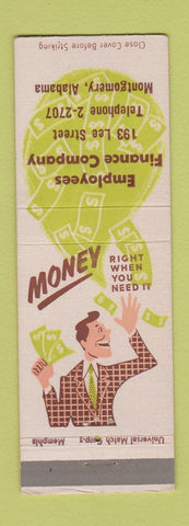 Matchbook Cover - Employees Finance Company Montgomery AL