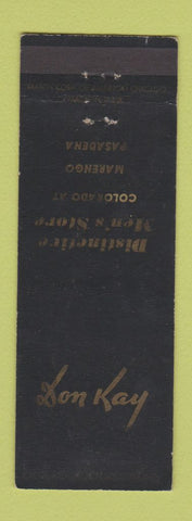 Matchbook Cover - Don Kay Men's Clothes Pasadena CA WEAR