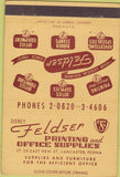 Matchbook Cover - Feldster Printing Office supply Lancaster PA 40 Strike