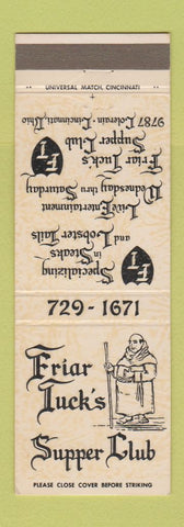 Matchbook Cover - Friar Tuck's Supper Club Cincinnati OH